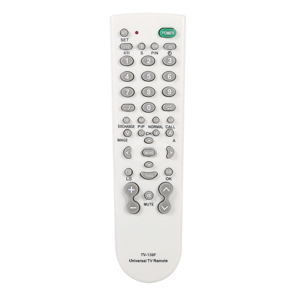 Peahefy 1Pc Universal Intelligent TV Remote Control Unit TV-139F Replacement Controller White