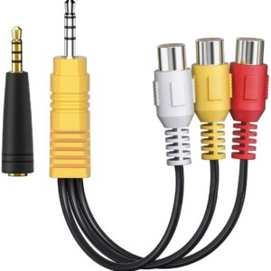 3.5mm Male to 3 RCA Female Cable, AV in Adapter, Ancable 6-Inch(15cm) 3.5mm Plug to Triple RCA Jack Audio/Video