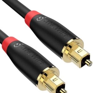 Digital Optical Audio Cable Toslink Cable - [24K Gold-Plated, Ultra-Durable] Syncwire Fiber Optic Male to Male Cord