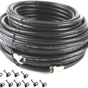 KUNOVA (TM) 50 FT RG-6 Satellite TV Coaxial Cable RG6 3.5 Ghz 50FT New with CONNECTORS UL CMG
