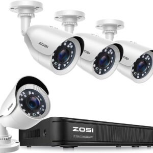 ZOSI H.265+ Full 1080p Home Security Camera System,5MP Lite CCTV DVR Recorder 8 Channel and 4 x 2MP 1080P