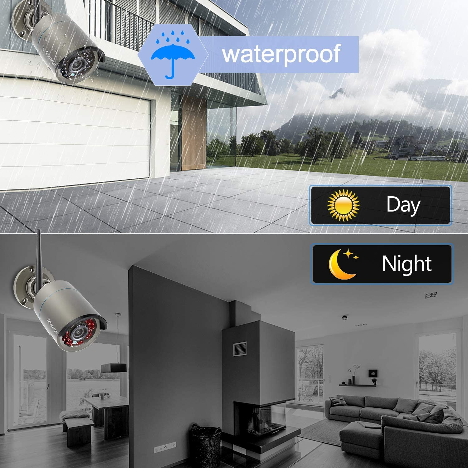 Techage 1TB HD 1080P Vandalproof Audio Record Wifi 4 Indoor Dome Wireless Security - Image 3