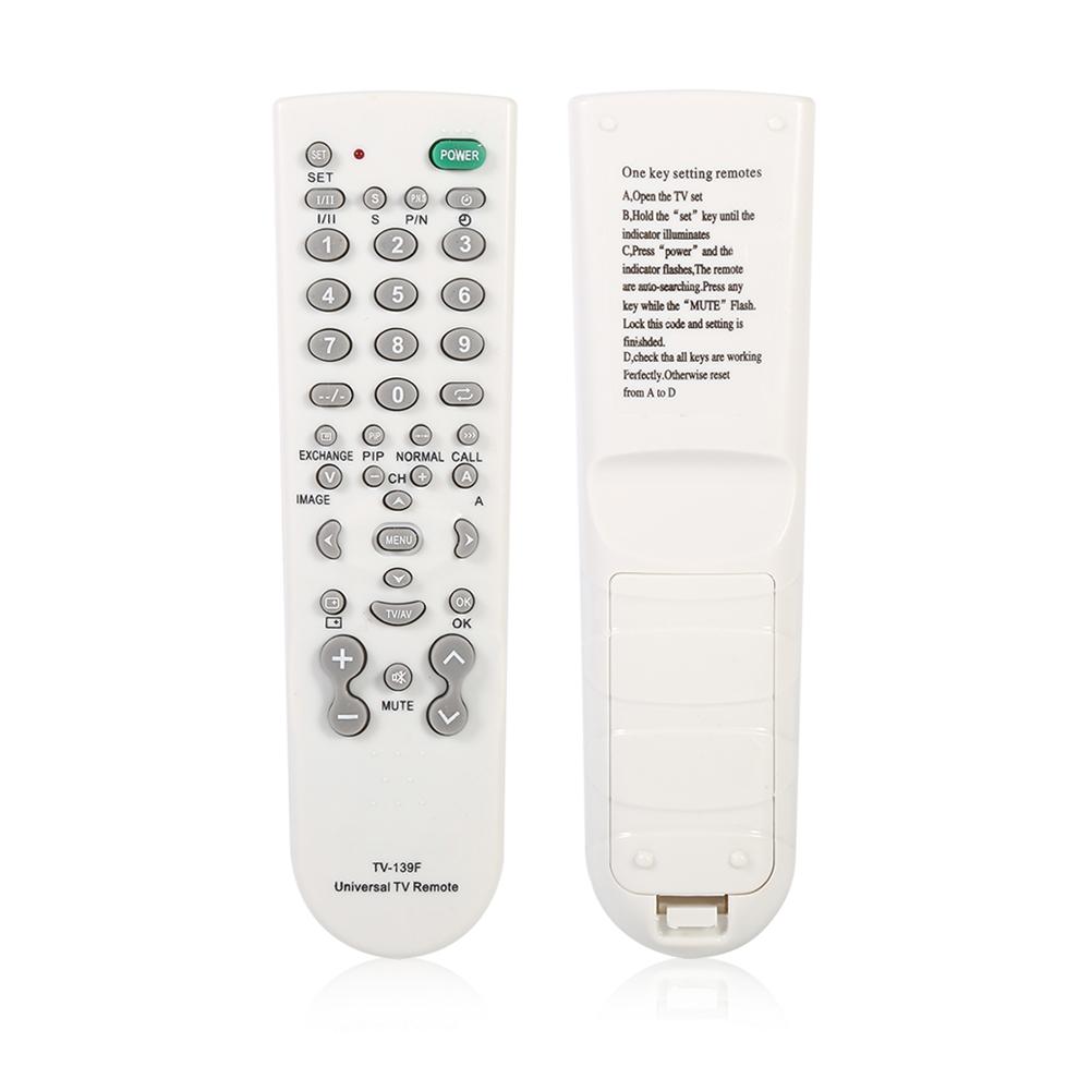 Peahefy 1Pc Universal Intelligent TV Remote Control Unit TV-139F Replacement Controller White - Image 4